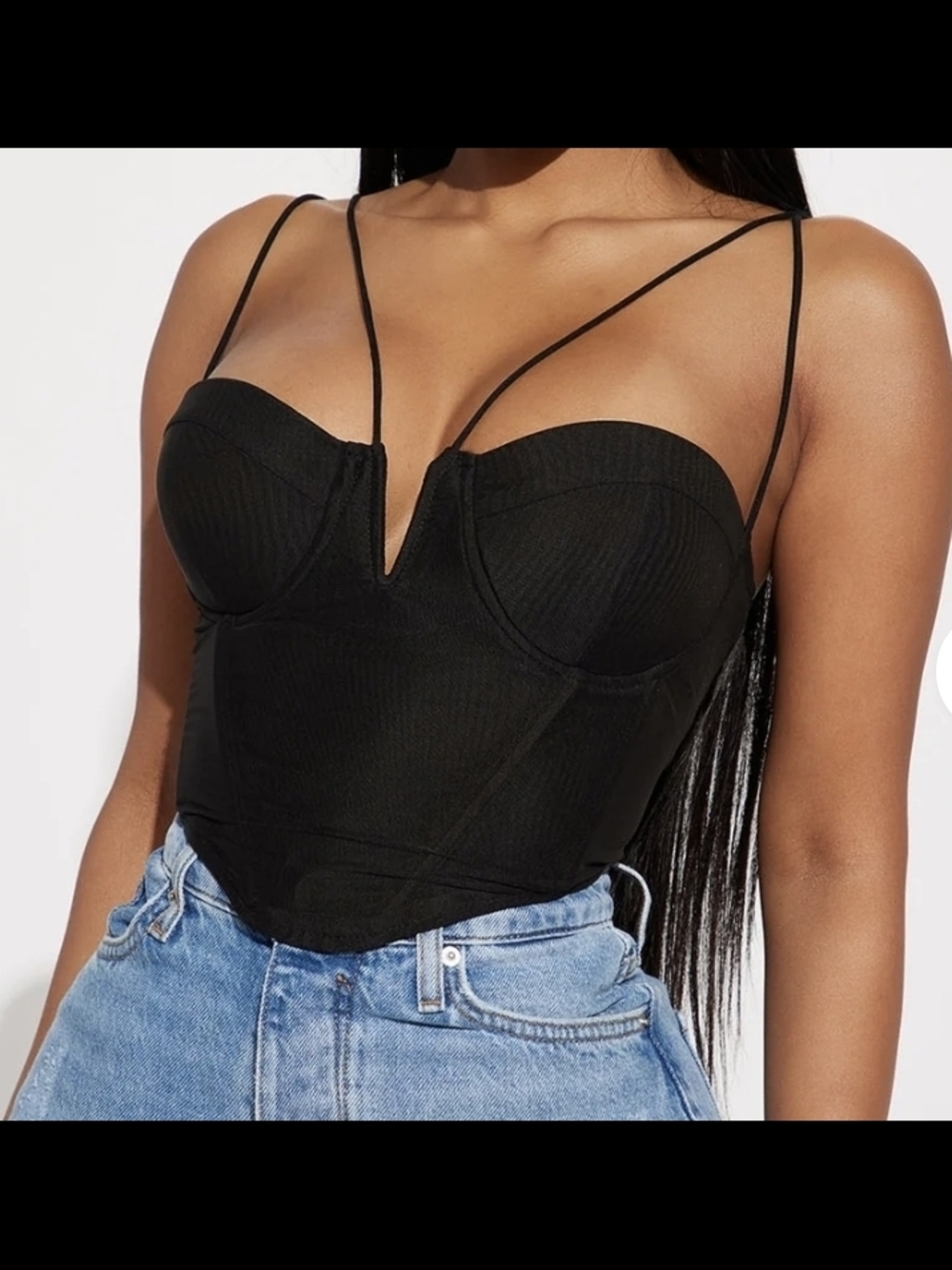 Fashion Nova Black Corset Top